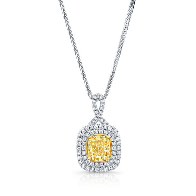 Fancy Yellow Diamonds Comprar - Colgante Fancy Yellow de talla cojín