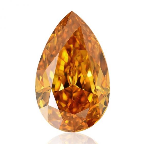 0.590 SI1 Diamante en forma de pera color naranja fantasía de Brian Gavin