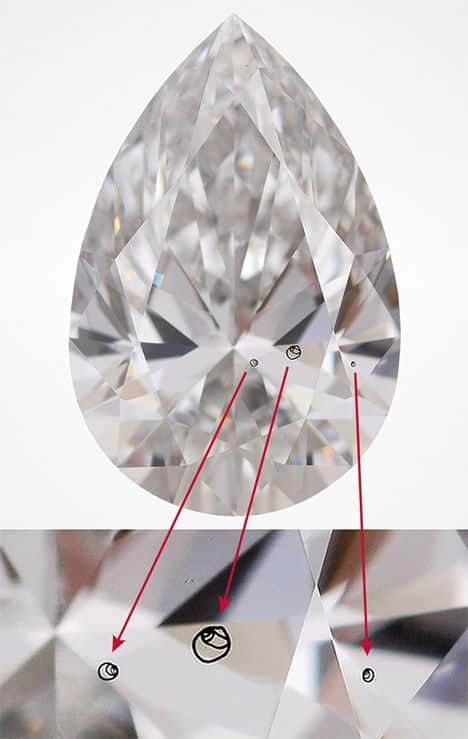 Diamante cultivado en CVD con marcado láser interno.