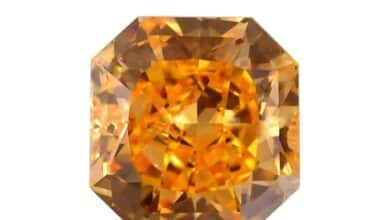 0,65 quilates, diamante naranja vivo elegante, forma radiante, claridad (SI1), GIA Leibish