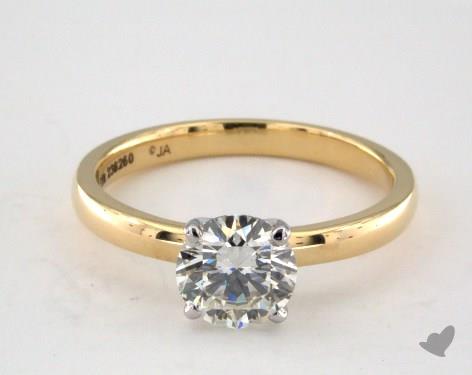 Compre un anillo de diamantes de un quilate - Solitario de oro amarillo con puntas de oro blanco