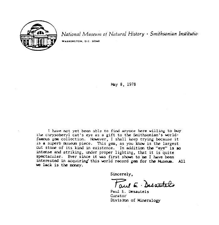 Carta de la Institución Smithsonian