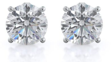 Round Natural Diamond Stud Earrings With Clarity