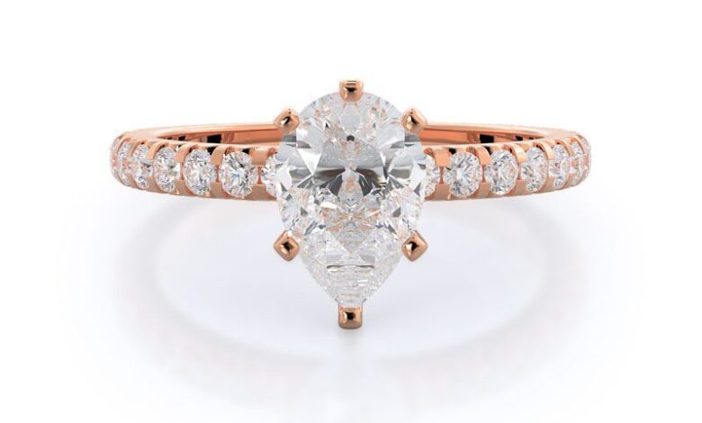 FFrench Set Pave Diamond Engagement Ring With Clarity