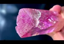 Extraña gema rosa encontrada en Brasil