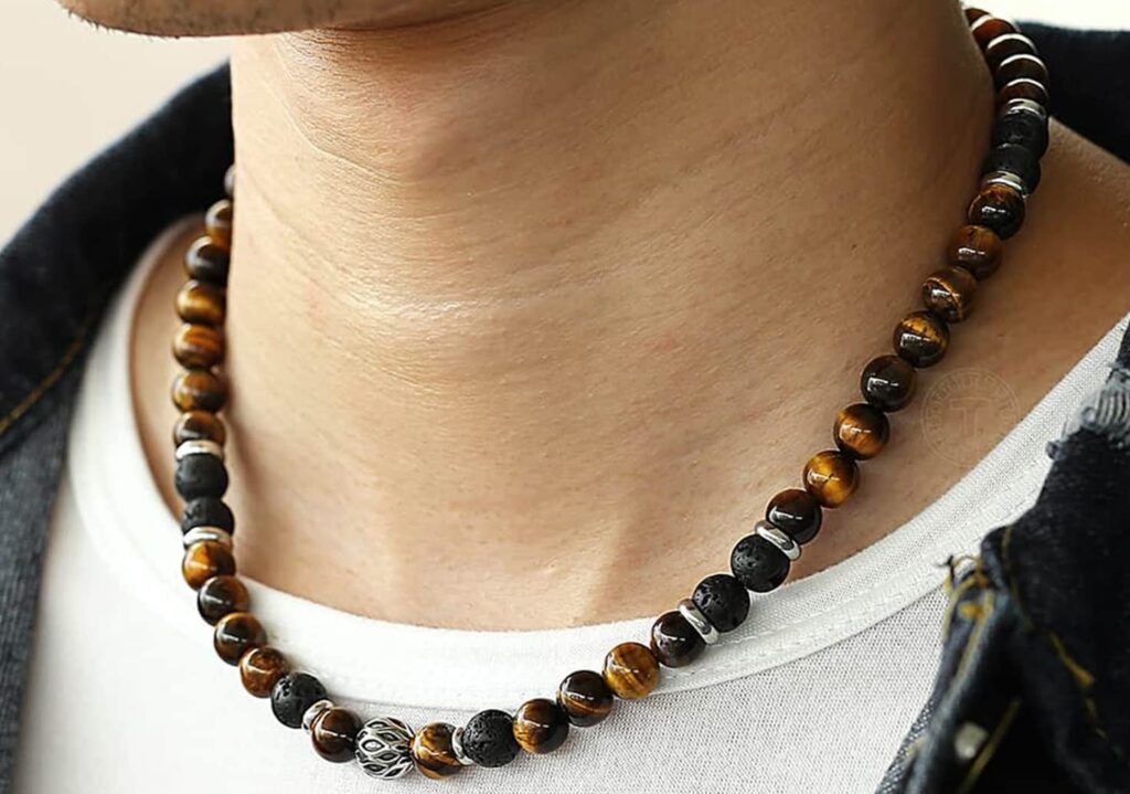 joyería para hombres elegancia con piedras naturales collar